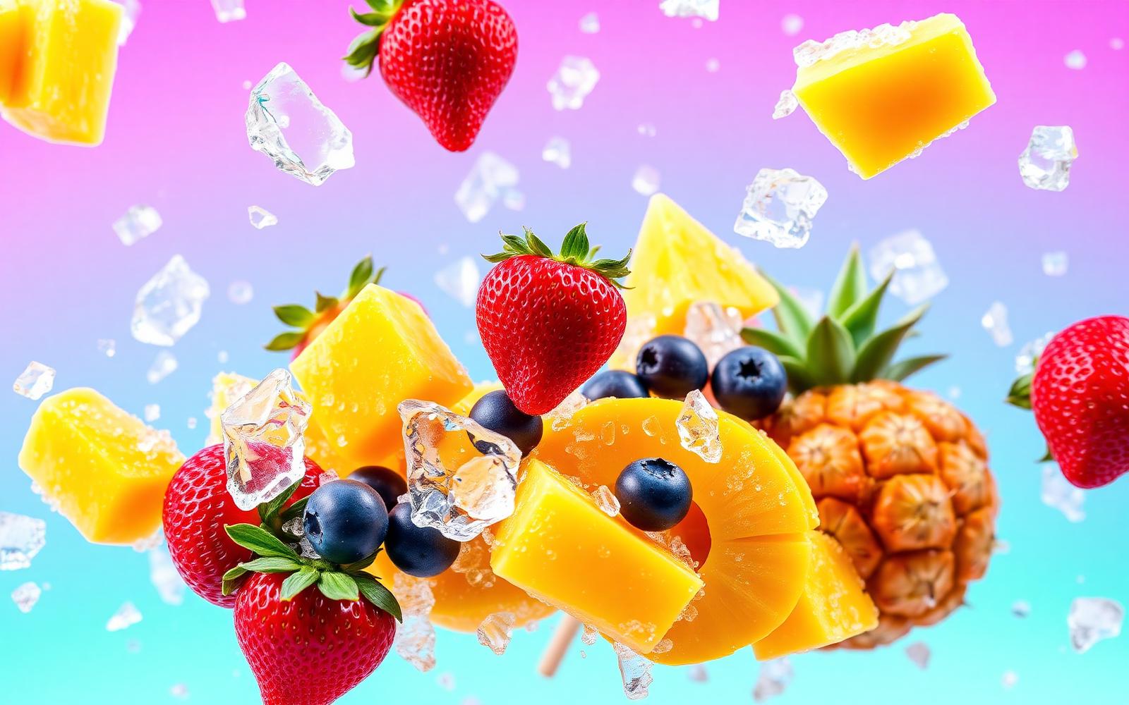 פירות קפואים צבעוניים של FRUZY